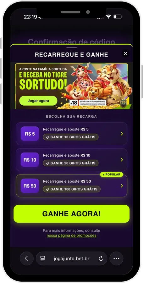 Pop-up depois do login